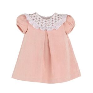 Luli & Me Pink Floral Embroidered Dress Short Sleeve NWOT